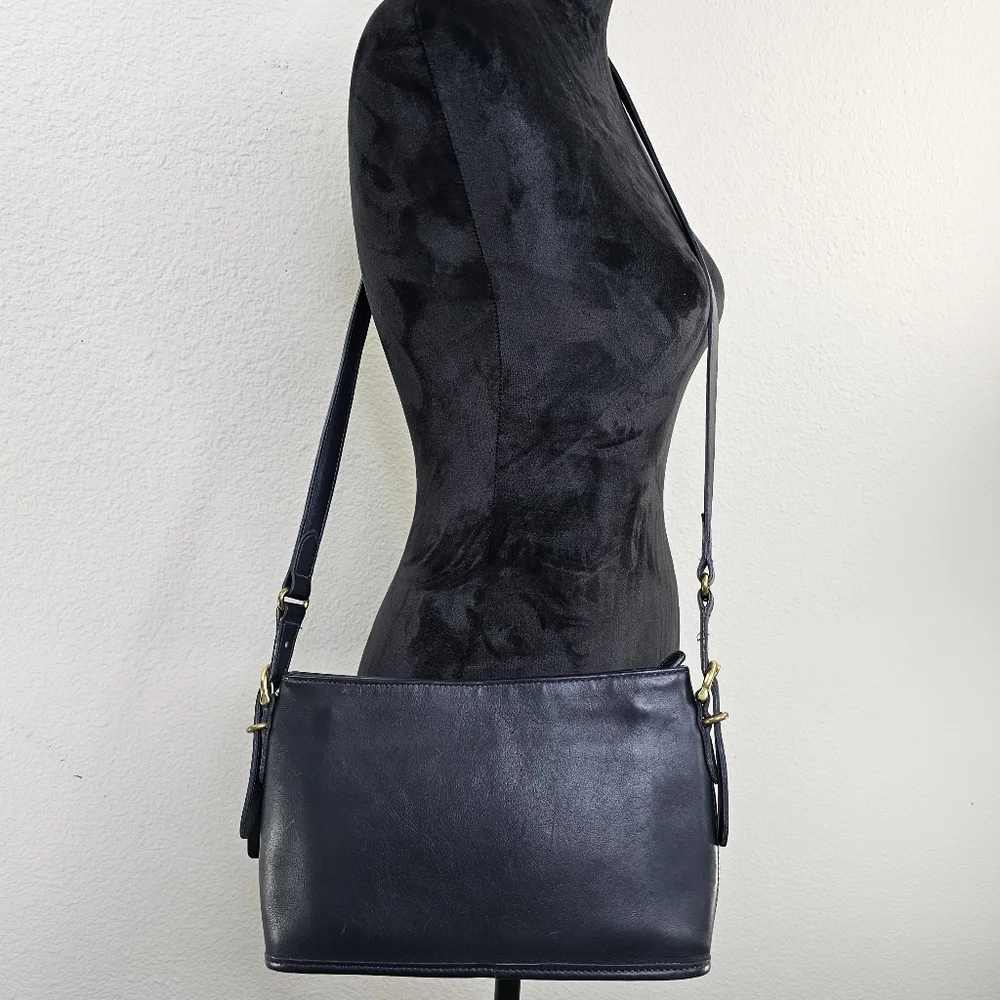 Coach VINTAGE 1998 Equesterian Slim navy Crossbody Shoulder Bag - Picture 7 of 16